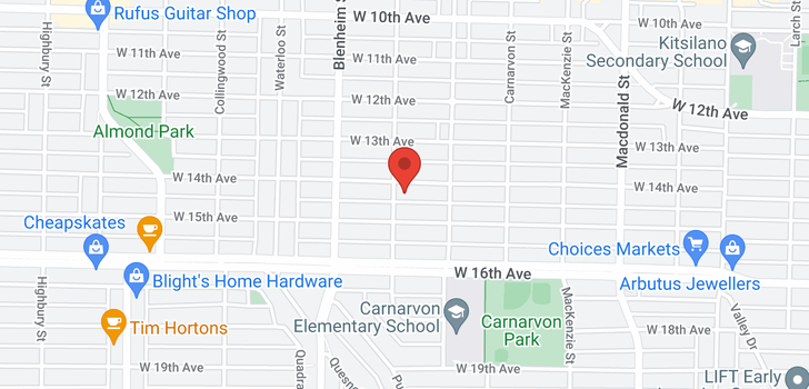 map of 3186 W 14TH AVENUE